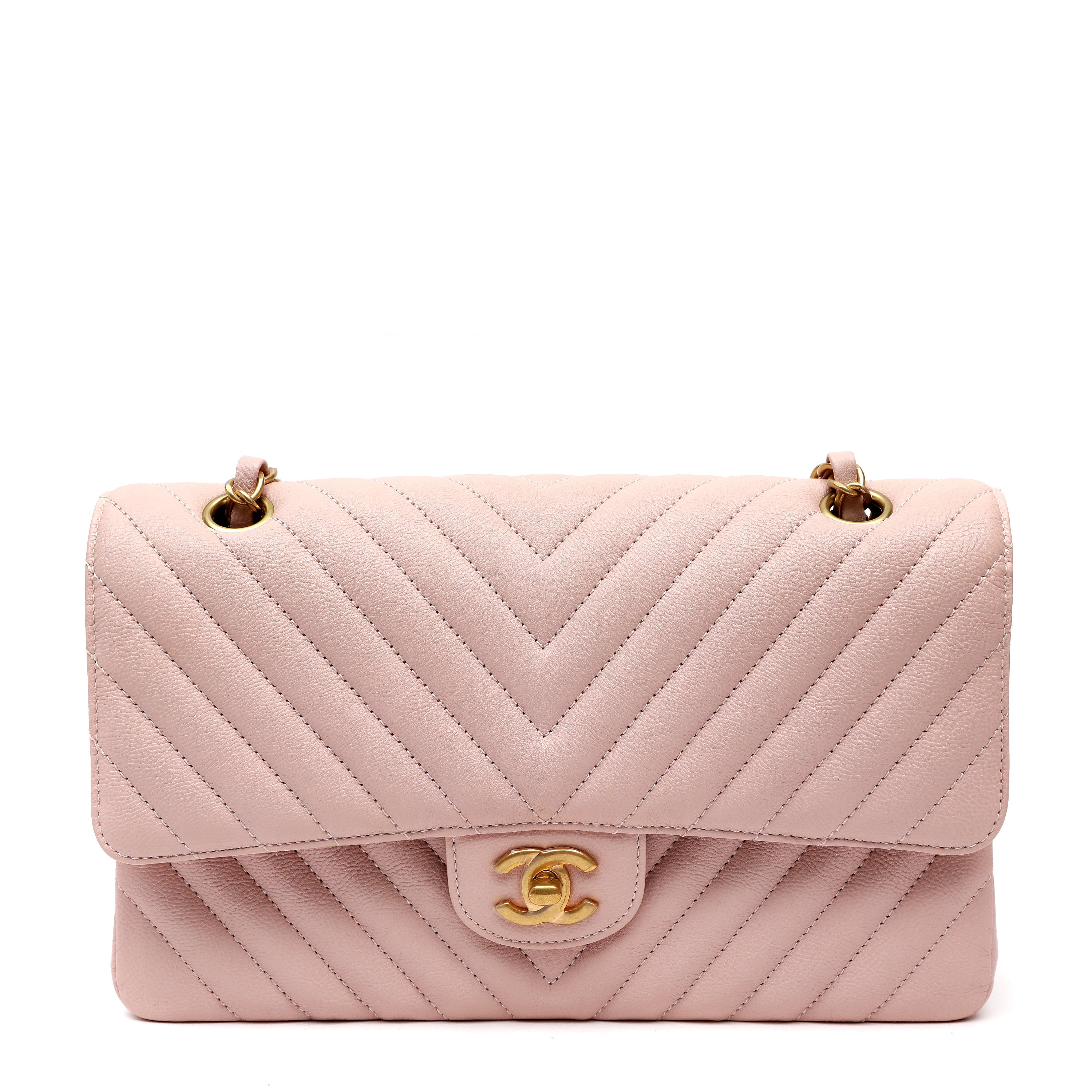 Chanel Classic Chevron Med Double Flap Bag